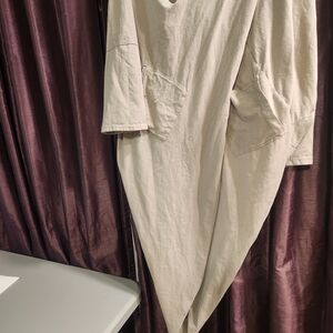 SAGA Italy Cotton Lagenlook Wrap Dress / Cardigan | Cowl Neck | Bubble Hem Xl